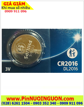 Philips CR2016 _Pin DL2016; Pin đồng xu 3v lithium Philips CR2016 - Pin DL2016 chính hãng
